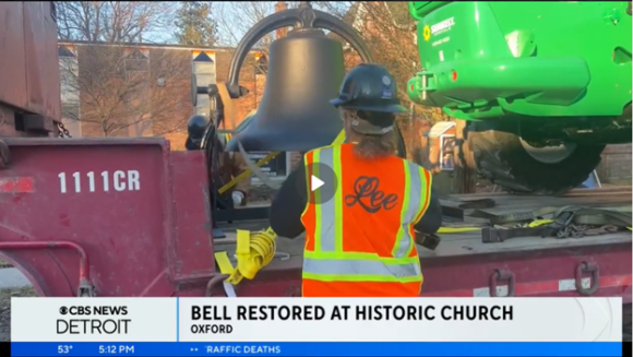 Restored Bell Being reinstalled